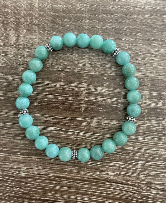 Green Aventurine with .925 Sterling Silver Beads