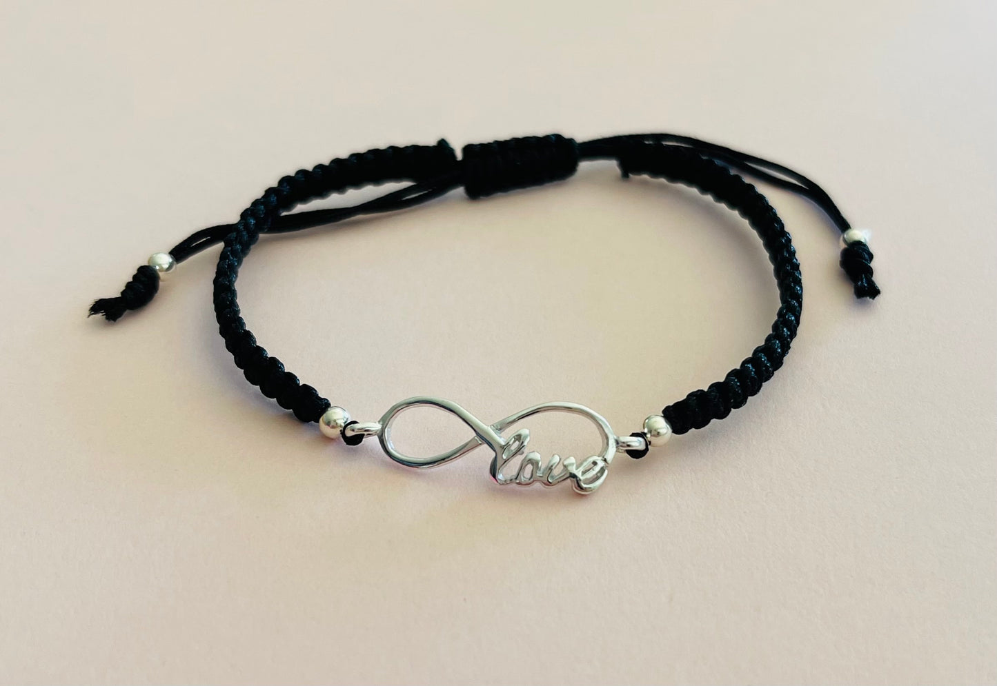 Infinity Love Symbol Braided Bracelet Black Media 3 of 5