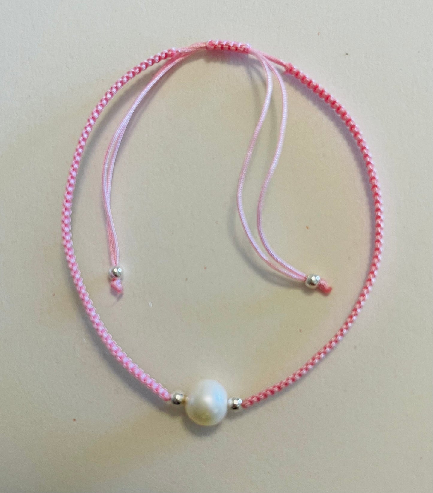 Fresh Water Pearl on Braided Cording Bracelet Pink Media 6 of 11