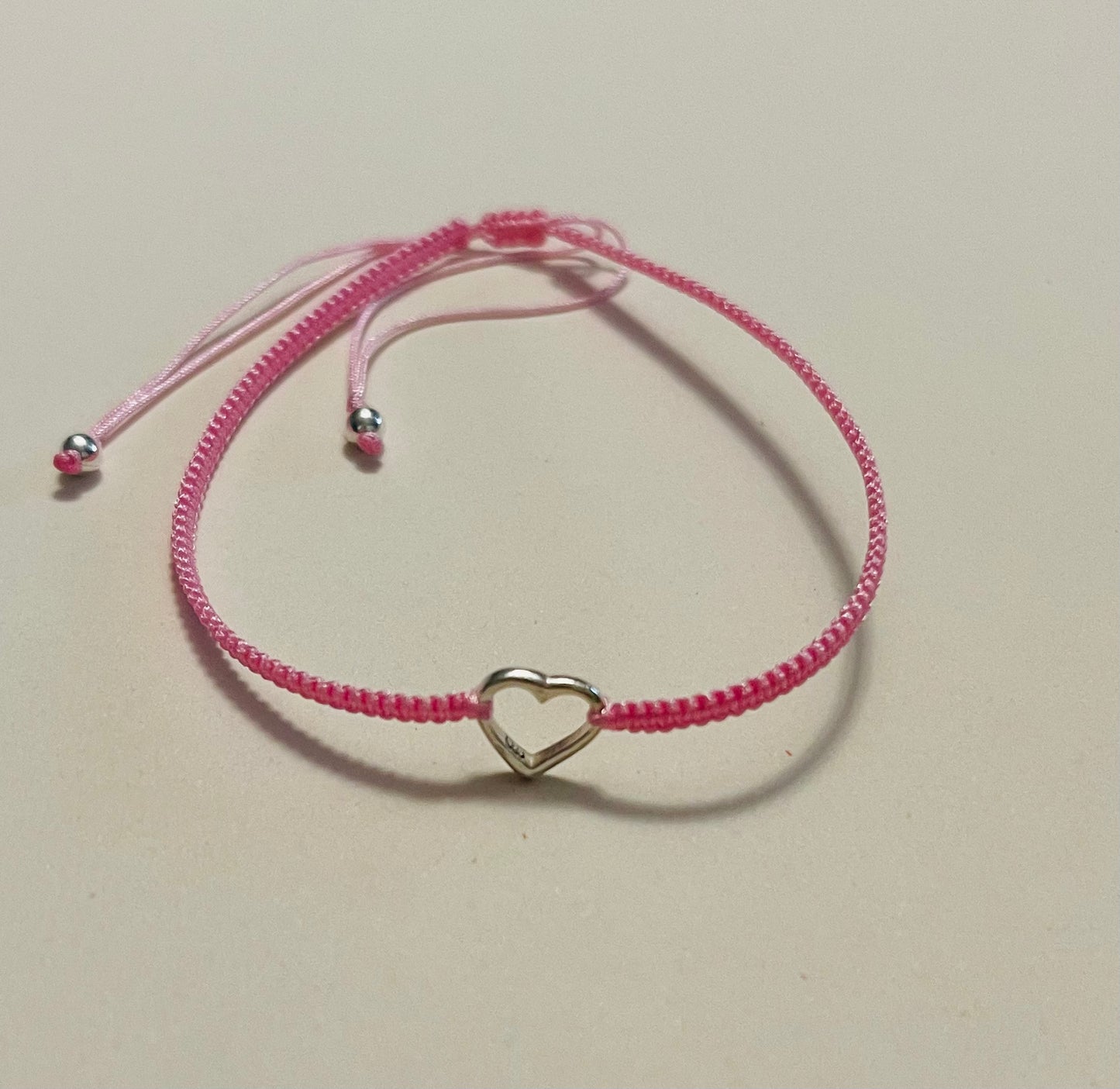 Braided Open Heart Bracelet Pink Media 9 of 13