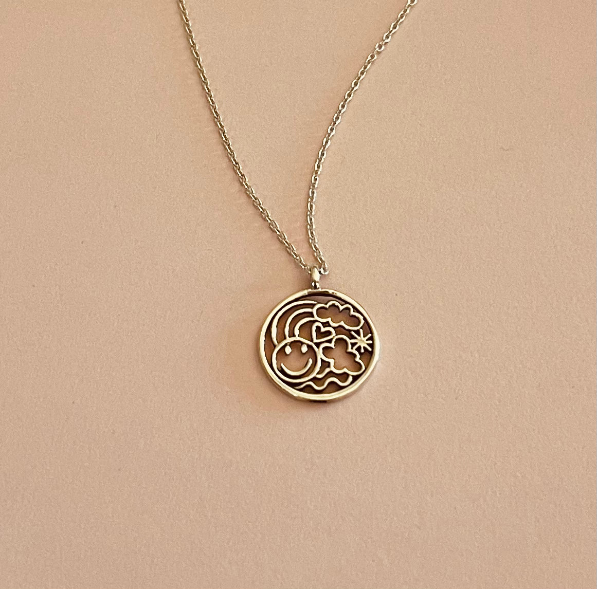 Necklace with Happy Face Pendant