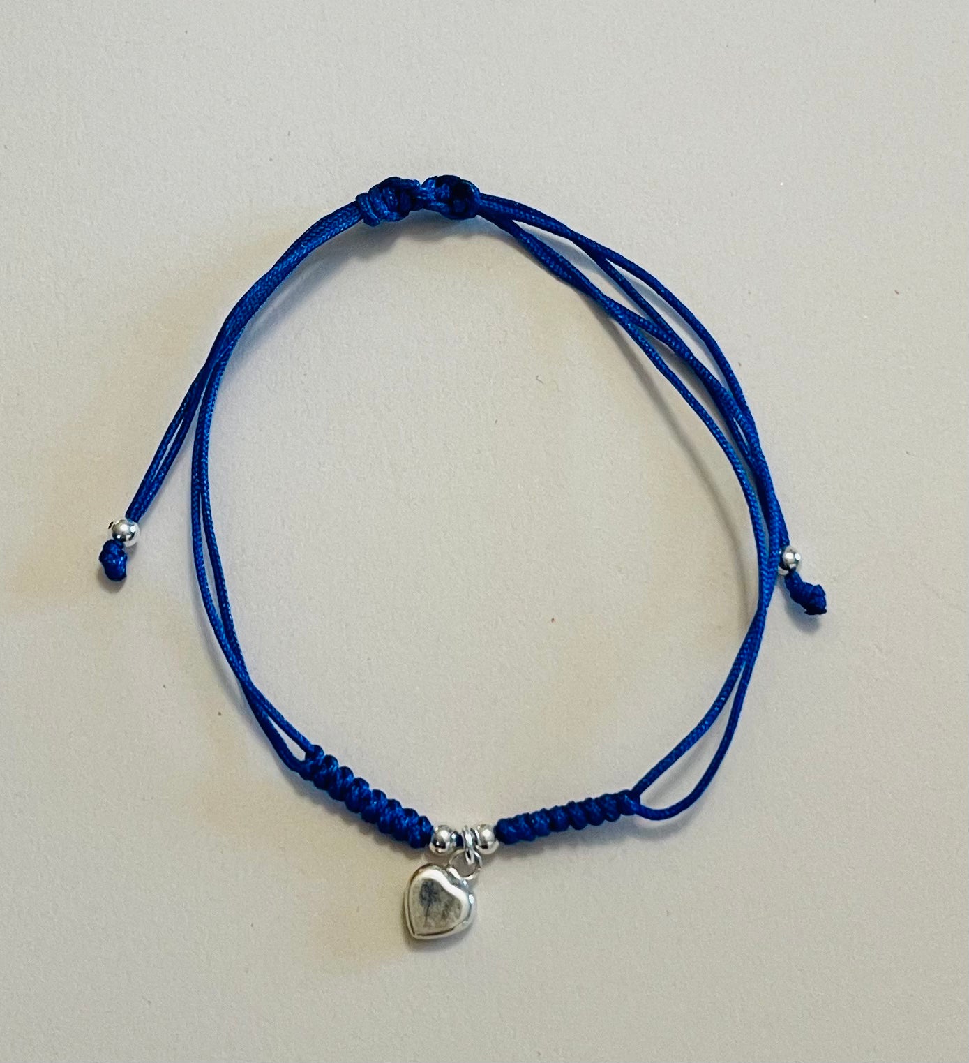 Hanging Heart Charm Adjustable Bracelet Blue Media 4 of 7