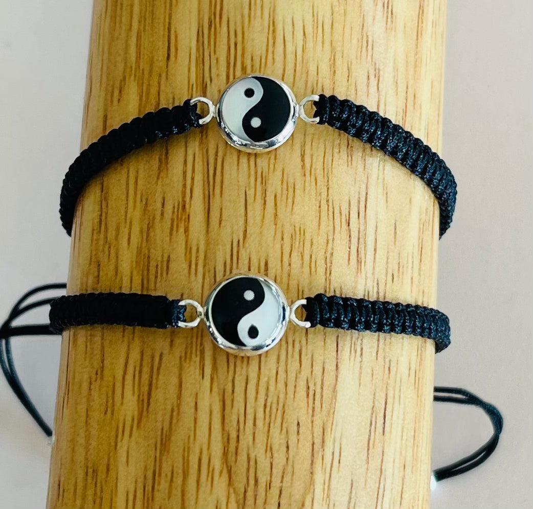 Yin Yang Adjustable Braided Bracelet Media 1 of 2