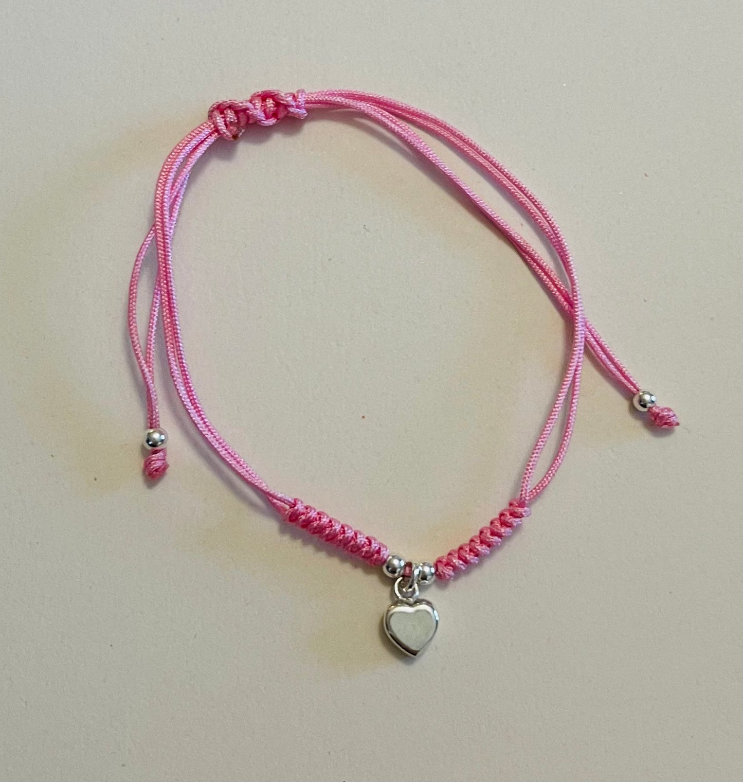 Hanging Heart Charm Adjustable Bracelet Pink Media 7 of 7