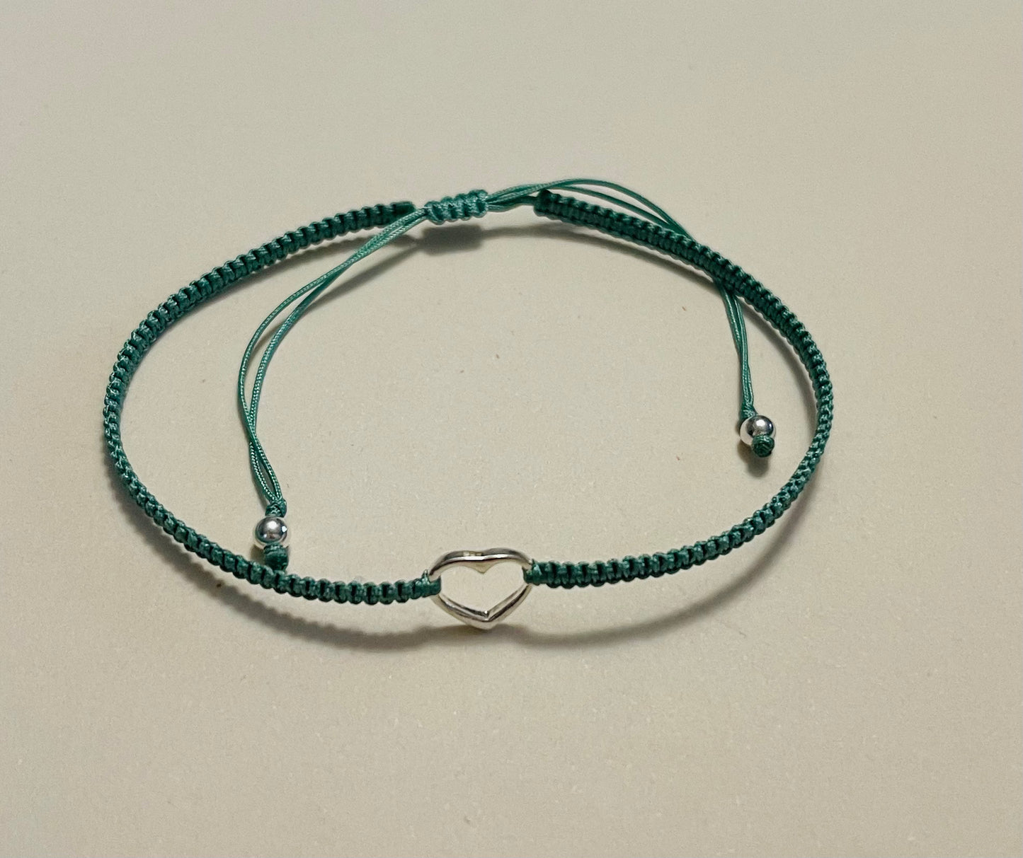 Braided Open Heart Bracelet Green Media 6of 13