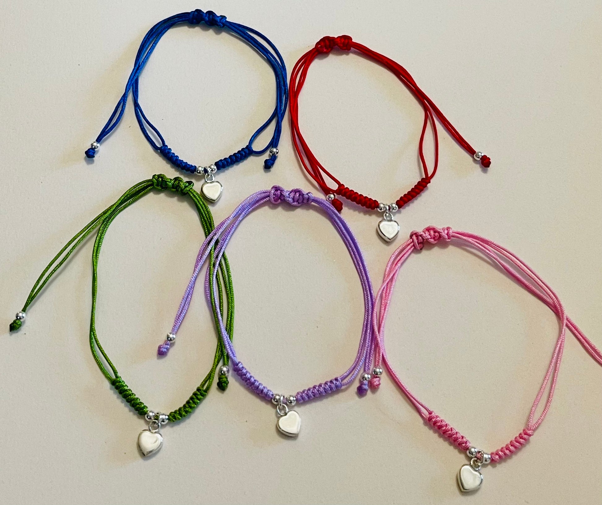 Hanging Heart Charm Adjustable Bracelet Assorted Colors Media 6 of 7