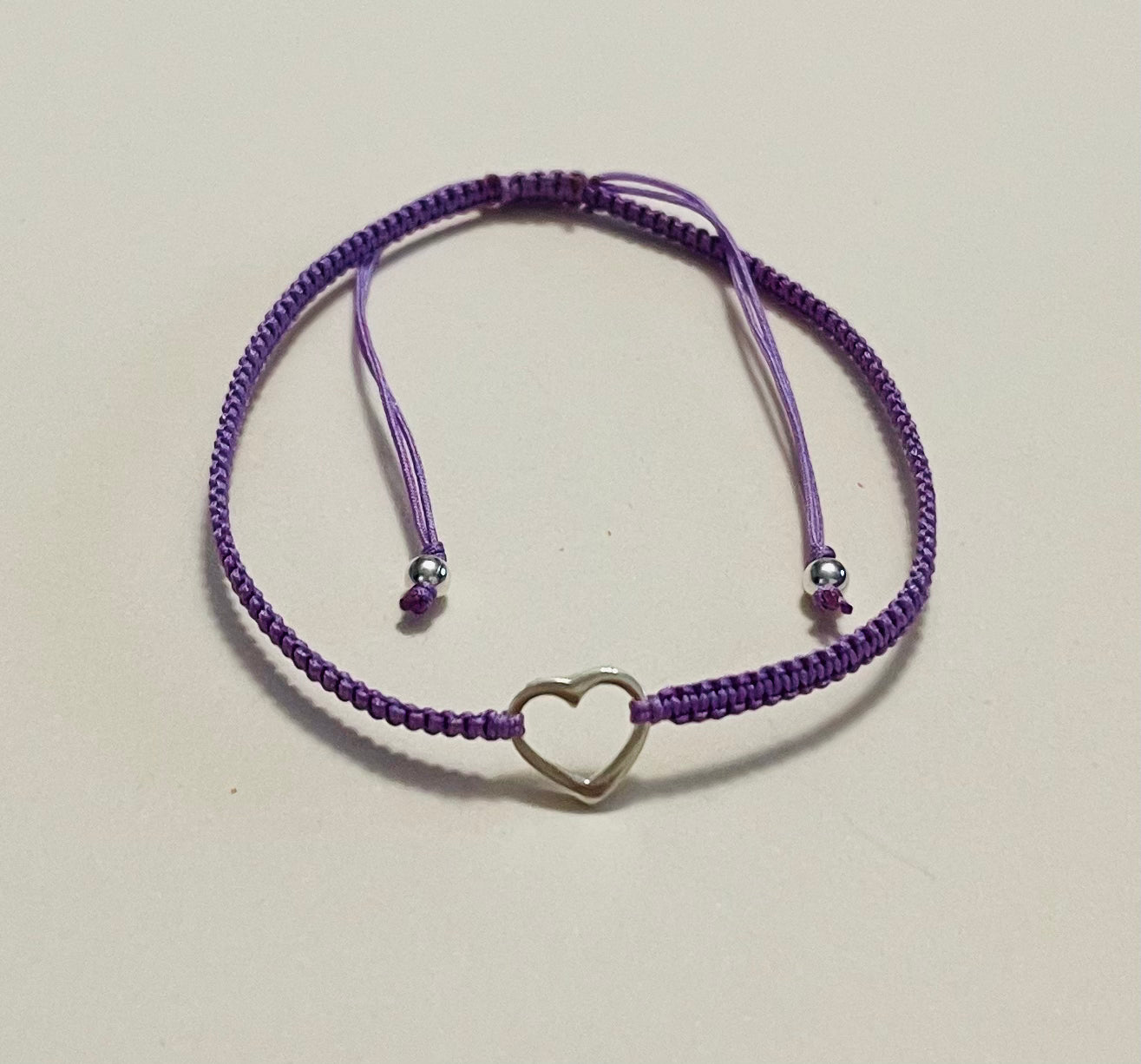 Braided Open Heart Bracelet Purple Media 8 of 13