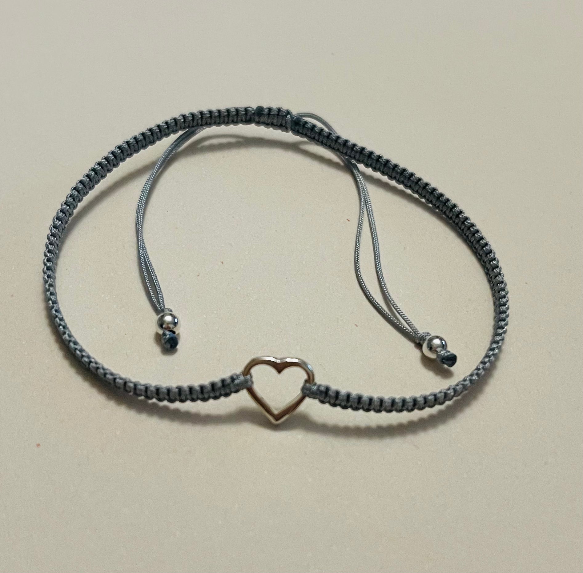 Braided Open Heart Bracelet Grey Media 7 of 13