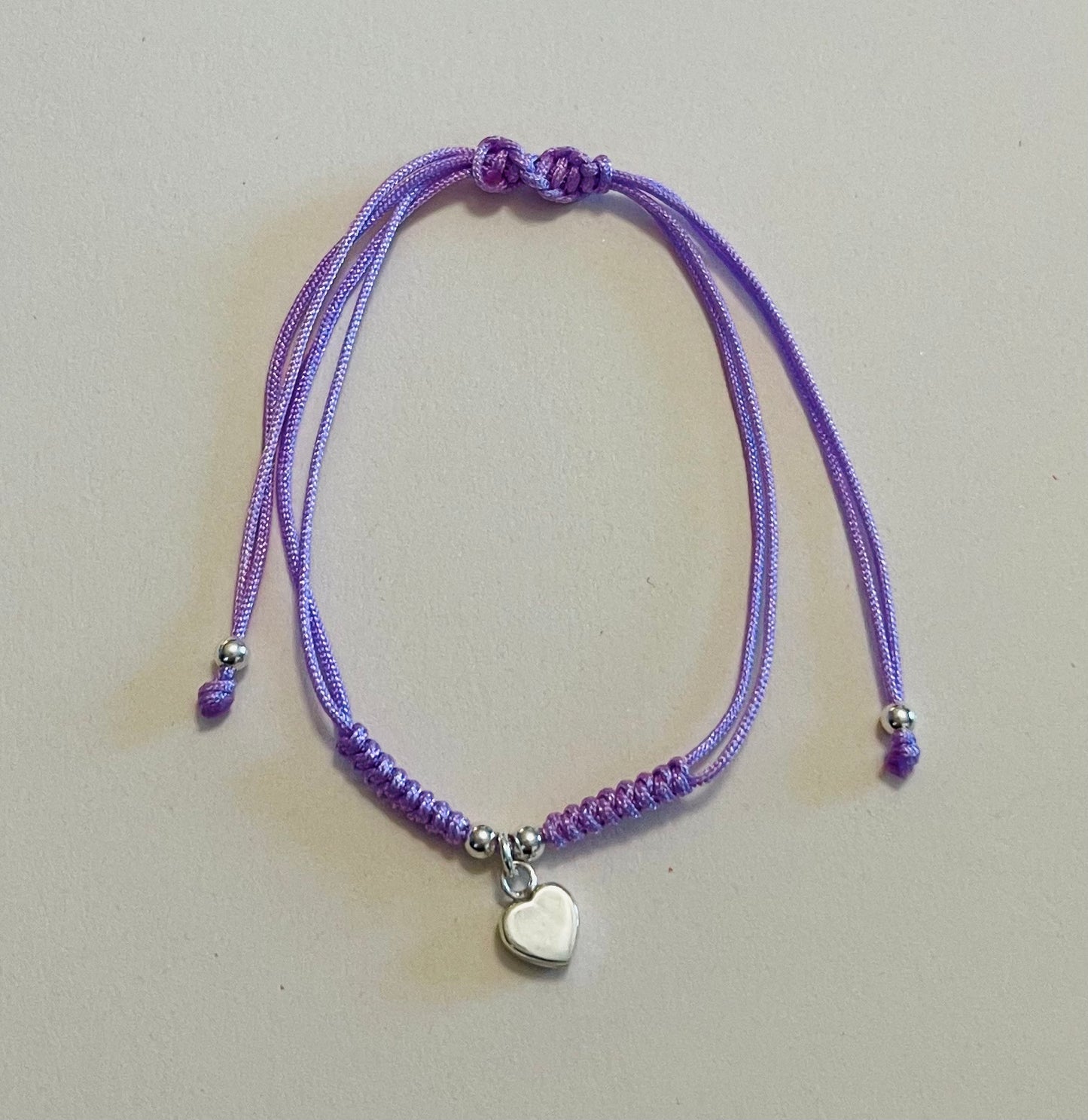 Hanging Heart Charm Adjustable Bracelet