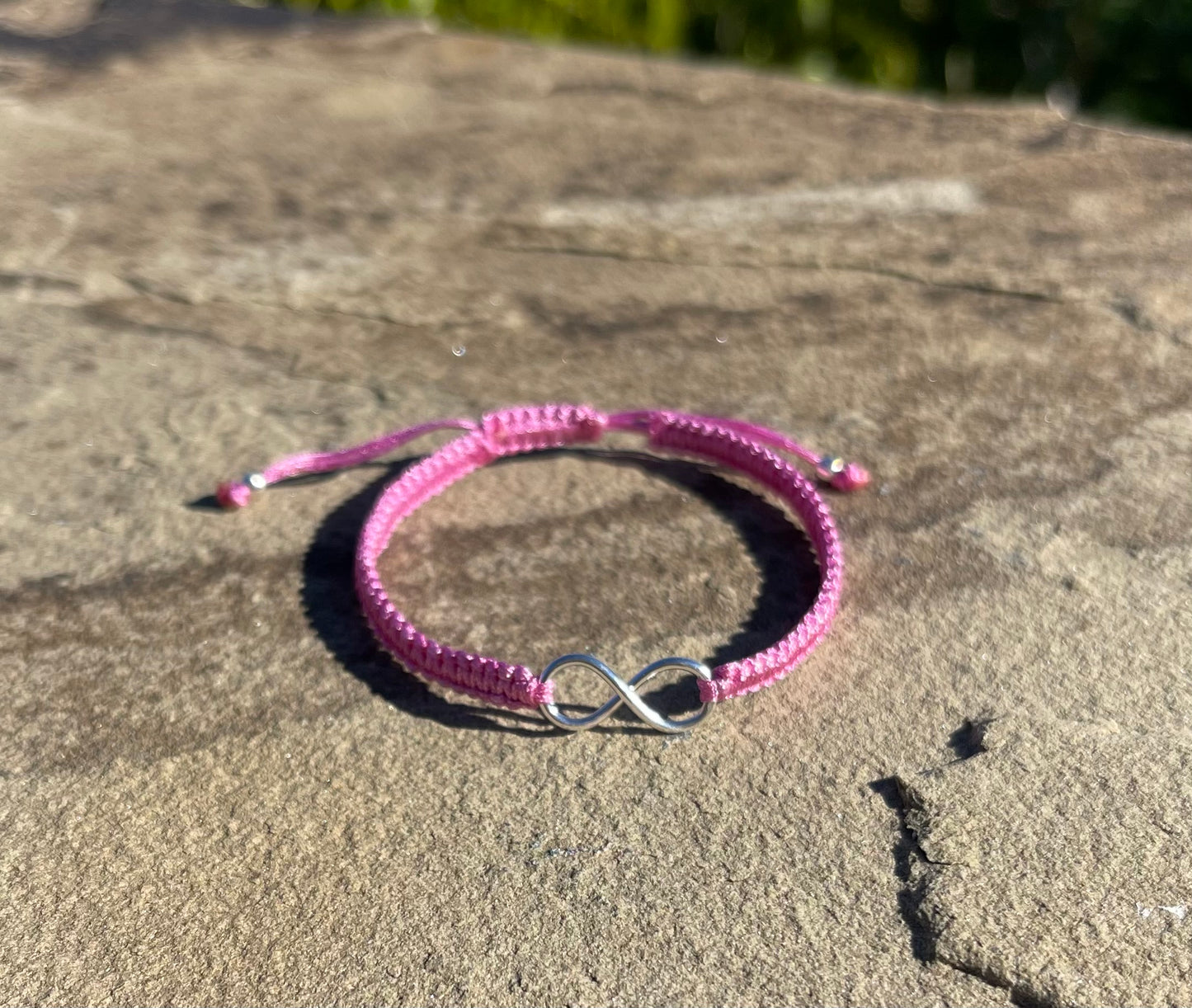 Infinity Adjustable Braided Bracelet Pink Media 2 of 6